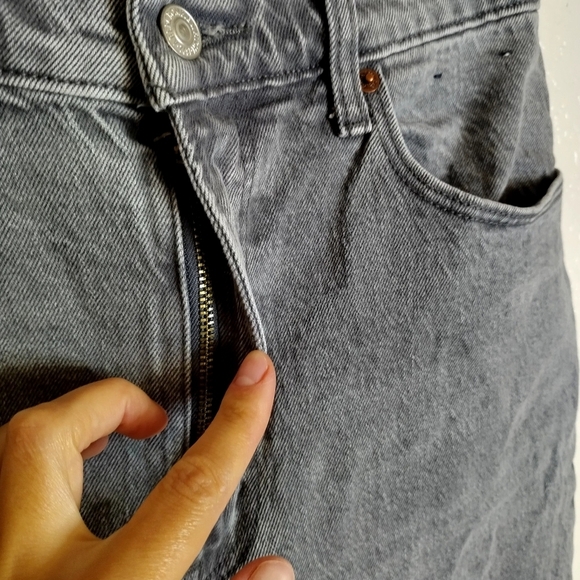 Abercrombie & Fitch the 90s straight ultra high rise jeans Washed black Sz 28/ 6 - Picture 5 of 10